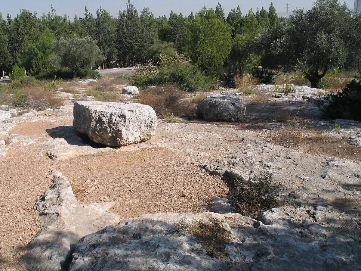 Rock-cut graves at the traditional 'Tombs of the Maccabees' site near Modiin